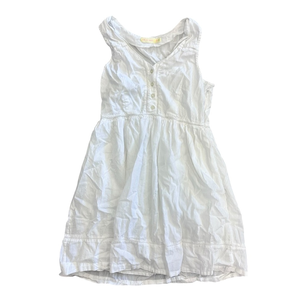 Pins and Needles White‎ Cotton Striped Lined Mini Dress Size Medium
